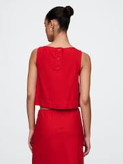 Gap Red Heavyweight Linen-Blend Shell Vest - Image 2 of 4