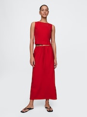 Gap Red Heavyweight Linen-Blend Shell Vest - Image 3 of 4