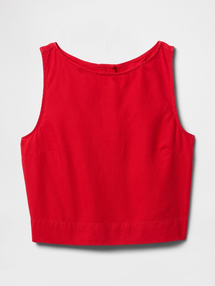 Gap Red Heavyweight Linen-Blend Shell Vest - Image 4 of 4