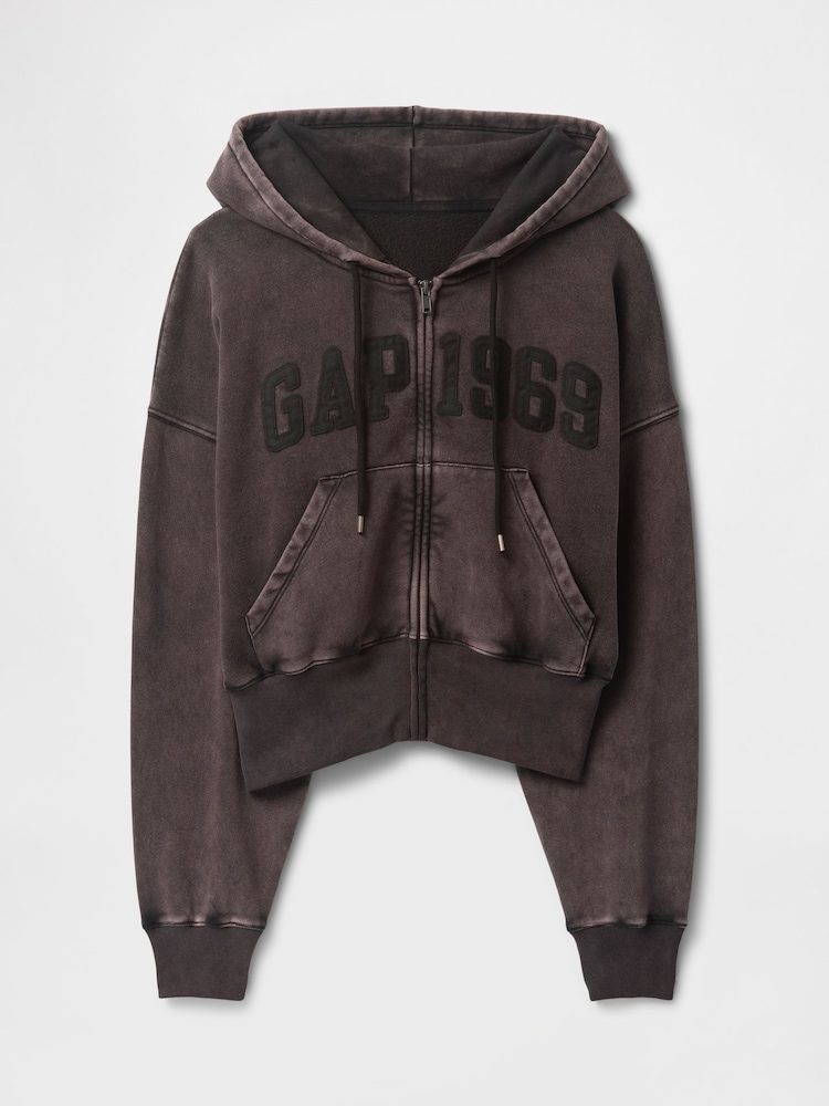 Gap Vintage zachte hoodie met rits en wig - Image 5 of 5