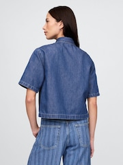 Gap ultrazacht cropped denim overhemd - Image 2 of 5