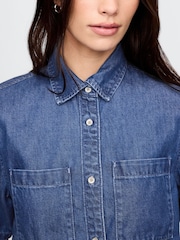 Gap ultrazacht cropped denim overhemd - Image 4 of 5
