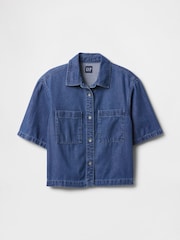 Gap ultrazacht cropped denim overhemd - Image 5 of 5