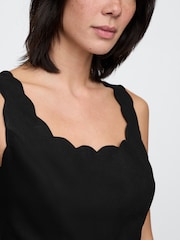 Zwart - Gap dik linnen-mix geschulpte cropped top - Image 4 of 5