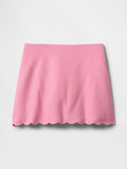 Gap Pink Heavyweight Linen-Blend Scalloped Mini Skirt - Image 4 of 5