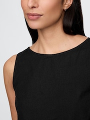 Negro - Camiseta sin mangas gruesa en mezcla de lino de Gap - Imagen 4 de 5