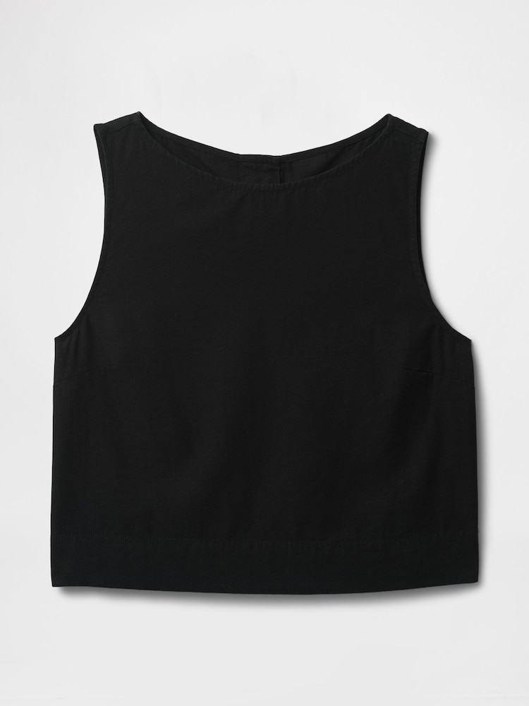 Negro - Camiseta sin mangas gruesa en mezcla de lino de Gap - Imagen 5 de 5