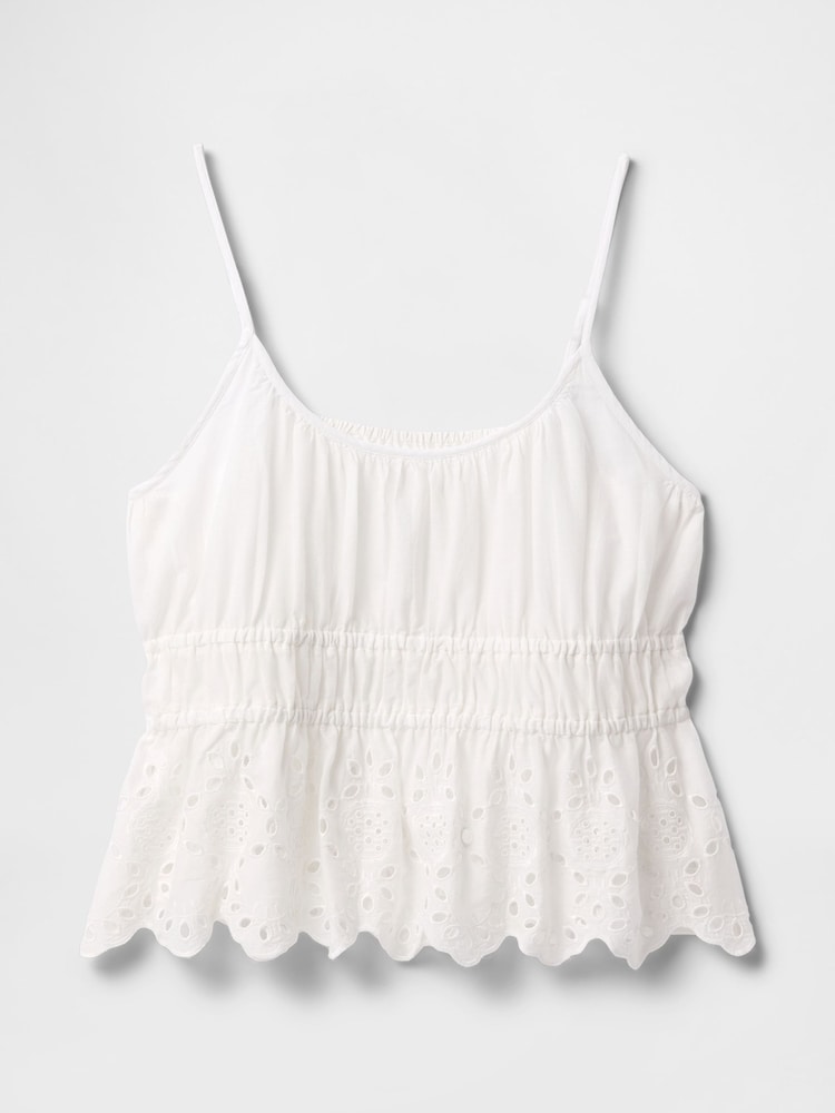 Wit - Gap gesmokte cami top - Image 5 of 5
