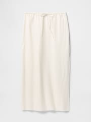 Gap White Heavyweight Linen-Blend Midi Skirt - Image 4 of 5