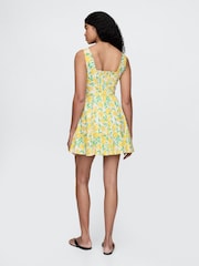 Gap Yellow Lemon Heavyweight Square Neck Linen-Blend Mini Dress - Image 2 of 5