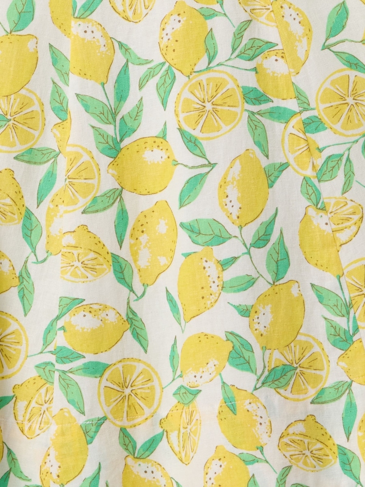 Gap Yellow Lemon Heavyweight Square Neck Linen-Blend Mini Dress - Image 5 of 5