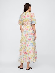 Белые с цветочным узором - Платье макси с рукавами клеш Gap Voile - Image 2 of 5