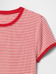 Rood - Gap Modern katoen-modal geribbeld cropped gestreept T-shirt met korte mouwen - Image 5 of 5
