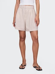 Gap Beige Heavyweight High Waisted Linen-Blend Shorts - Image 1 of 5