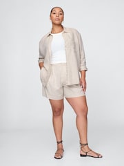 Gap Beige Heavyweight High Waisted Linen-Blend Shorts - Image 5 of 5