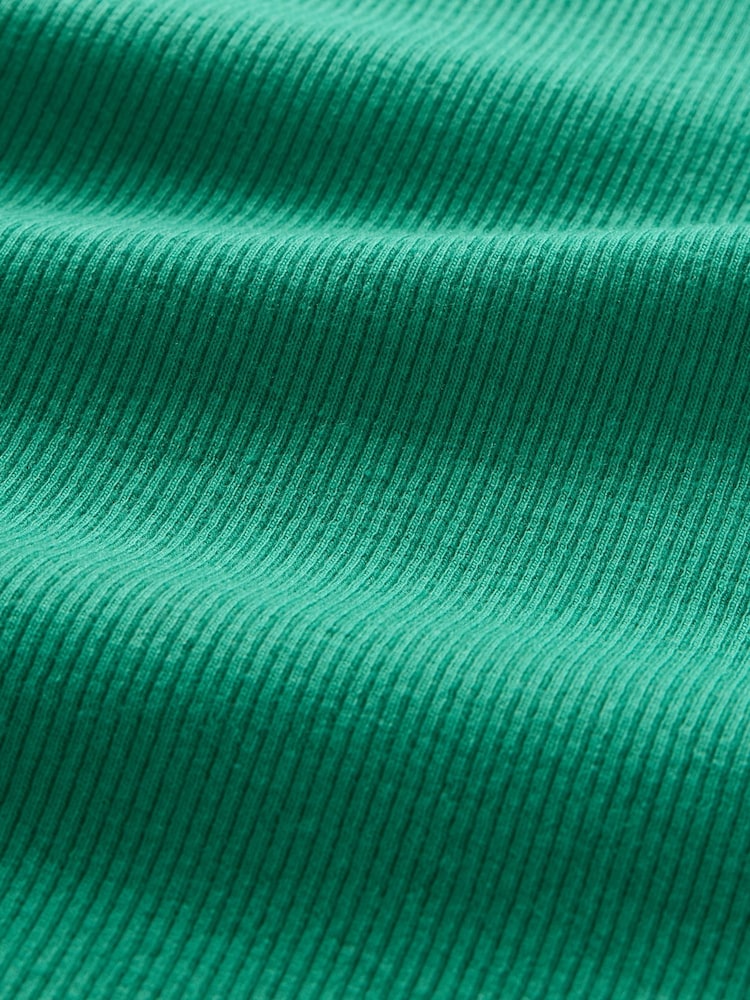 Verde - Camiseta corta de algodón y modal con diseño moderno de canalé de Gap - Imagen 5 de 5