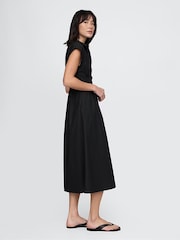 Черный - Gap 100% Cotton Poplin Button Front Midi Shirt Dress - Image 2 of 7