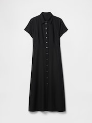 Gap Black Heavyweight Linen-Blend Midi Shirt Dress - Image 5 of 5