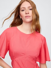 Gap Coral Pink Voile Flutter-Sleeve Maxi Dress - Image 4 of 5