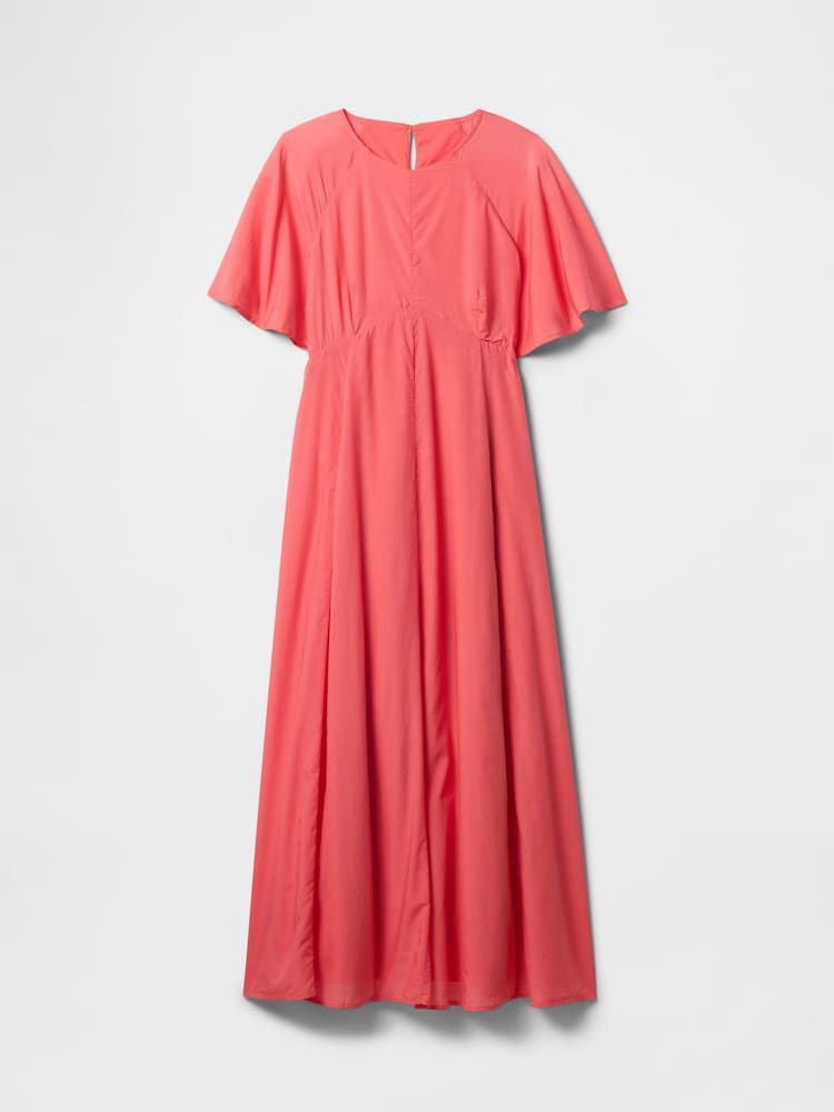 Gap Coral Pink Voile Flutter-Sleeve Maxi Dress - Image 5 of 5