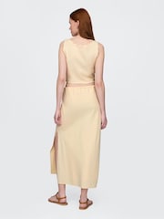Gap Butter Yellow Heavyweight Linen-Blend Midi Skirt - Image 2 of 6