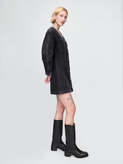 Rochie tip cămașă mini cu mânecă tip butoiaș Denim Gap - Image 3 of 4