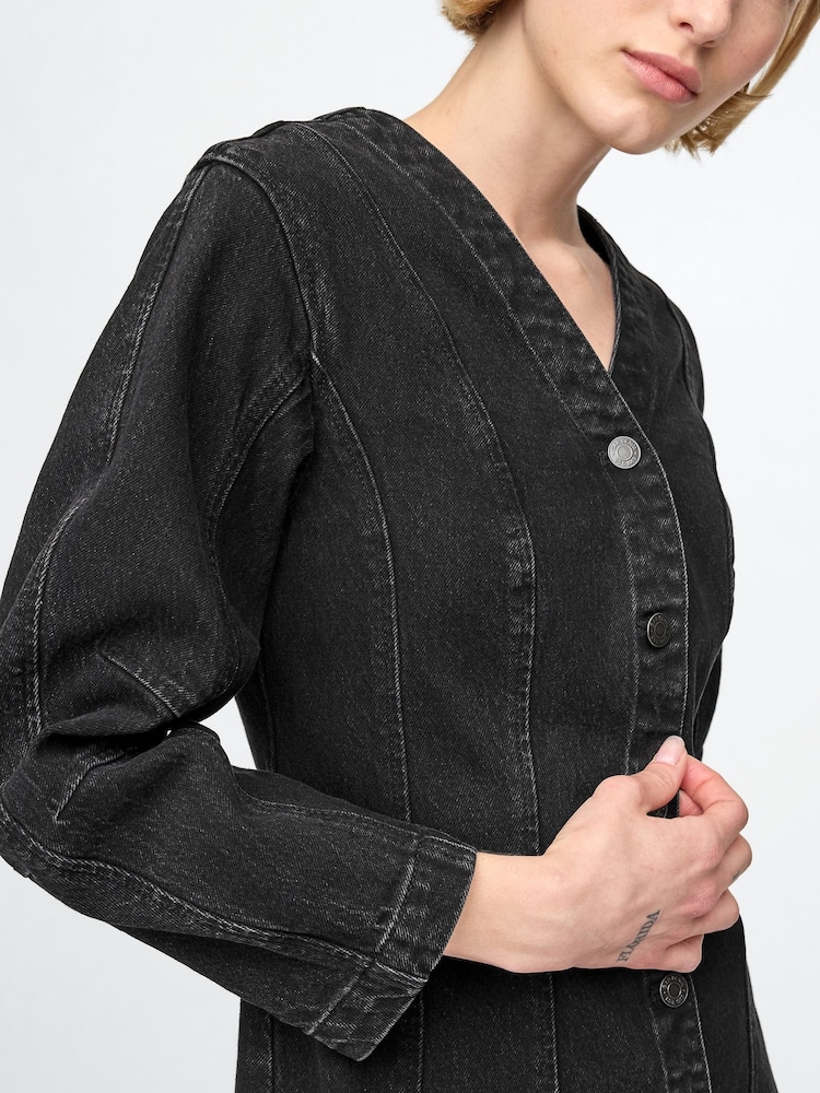 Rochie tip cămașă mini cu mânecă tip butoiaș Denim Gap - Image 4 of 4
