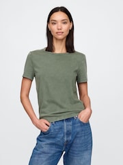 Gap Green Crew Neck Vintage Short Sleeve T-Shirt - Image 1 of 4