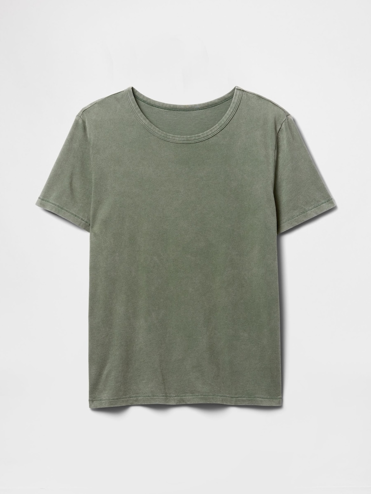 Gap Green Crew Neck Vintage Short Sleeve T-Shirt - Image 4 of 4