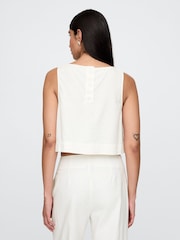 Gap White Heavyweight Linen-Blend Shell Vest - Image 2 of 5