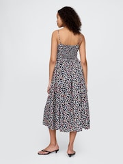 Gap Black Sea Shell Print Tie-Strap Cami Midi Dress - Image 2 of 5