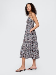 Gap Black Sea Shell Print Tie-Strap Cami Midi Dress - Image 3 of 5