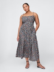 Gap Black Sea Shell Print Tie-Strap Cami Midi Dress - Image 4 of 5