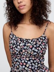 Gap Black Sea Shell Print Tie-Strap Cami Midi Dress - Image 5 of 5