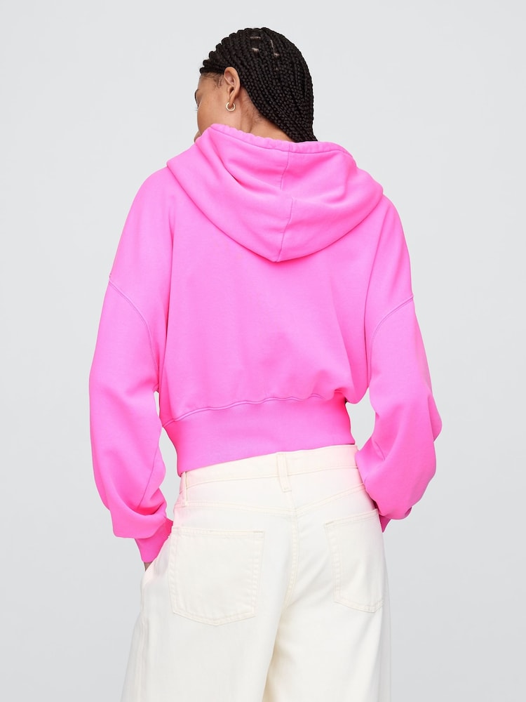 Roze - Gap Vintage zachte hoodie met rits en wig - Image 2 of 4