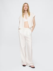 Gap White Linen-Blend Cropped Shirt - Image 3 of 3