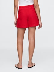 Gap Red Heavyweight High Waisted Linen-Blend Shorts - Image 2 of 4