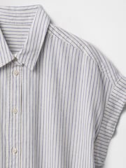 Raya azul - Camisa corta en mezcla de lino de Gap - Imagen 5 de 5