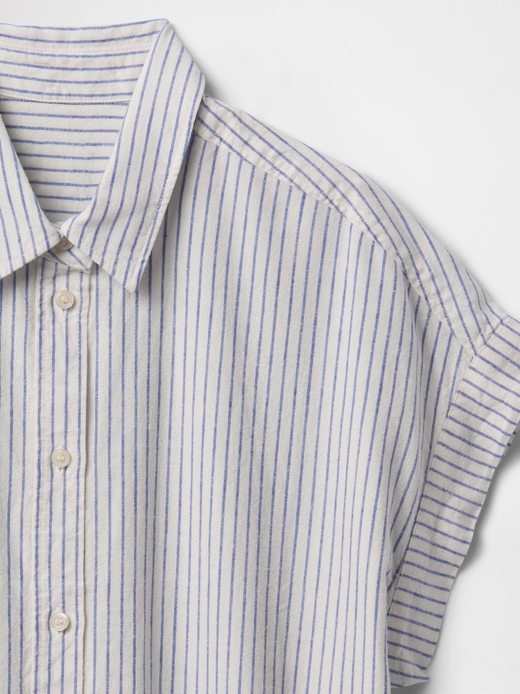 Raya azul - Camisa corta en mezcla de lino de Gap - Imagen 5 de 5