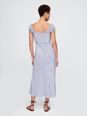 Gap Blue Sweetheart Crepe Midi Dress - Image 2 of 5
