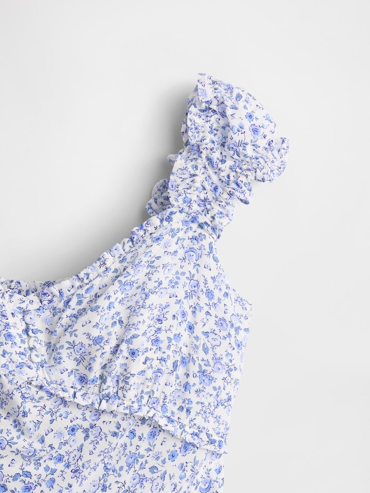 Gap Blue Sweetheart Crepe Midi Dress - Image 5 of 5