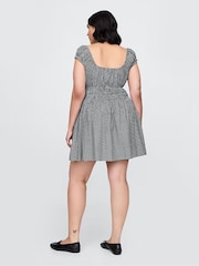 Gap Black & White Gingham 100% Cotton Tie-Front Smocked Waist Mini Dress - Image 5 of 7