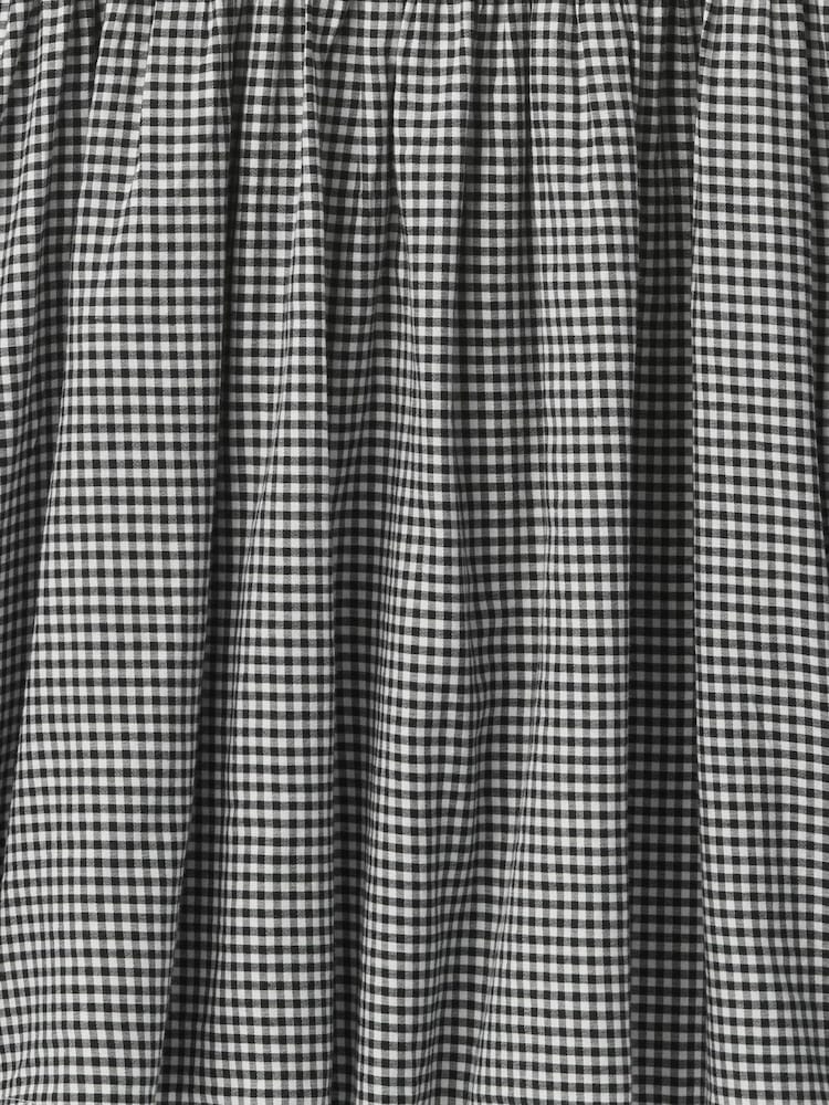 Gap Black & White Gingham 100% Cotton Tie-Front Smocked Waist Mini Dress - Image 7 of 7