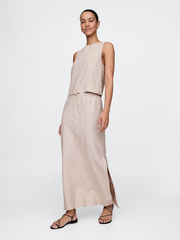 Beige - Gap shell-hemdje van dikke linnenmix - Image 3 of 4
