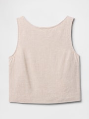 Gap Beige Heavyweight Linen-Blend Shell Vest - Image 4 of 4