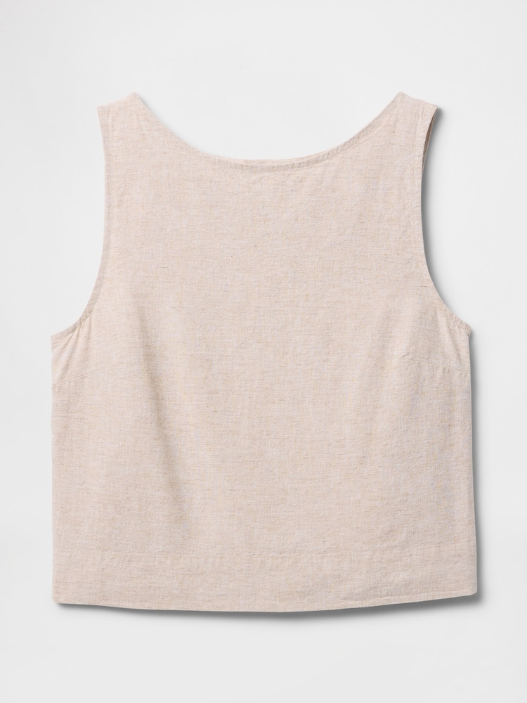 Gap Beige Heavyweight Linen-Blend Shell Vest - Image 4 of 4