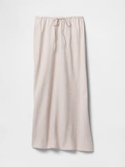 Gap Beige Heavyweight Linen-Blend Midi Skirt - Image 5 of 5