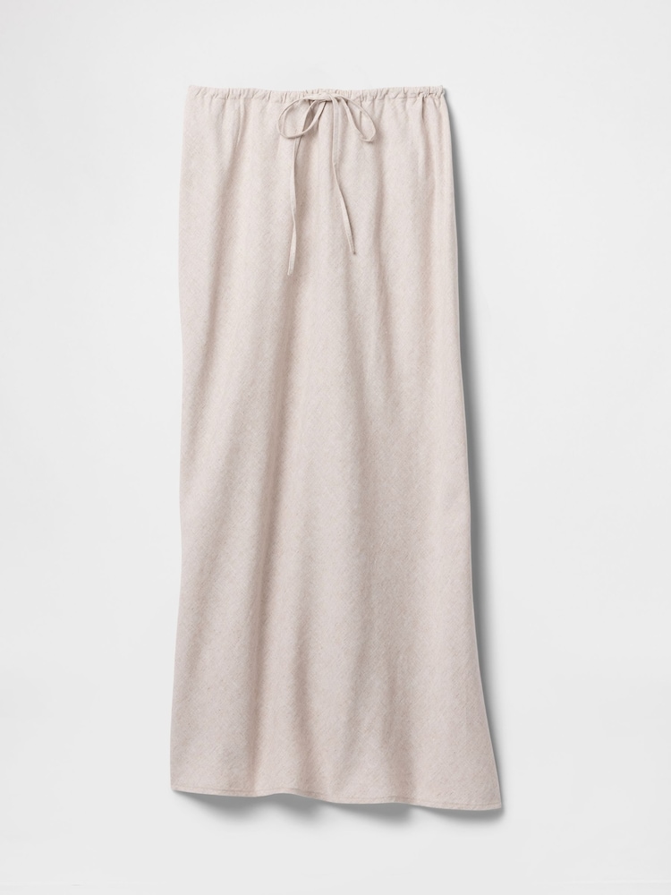 Gap Beige Heavyweight Linen-Blend Midi Skirt - Image 5 of 5