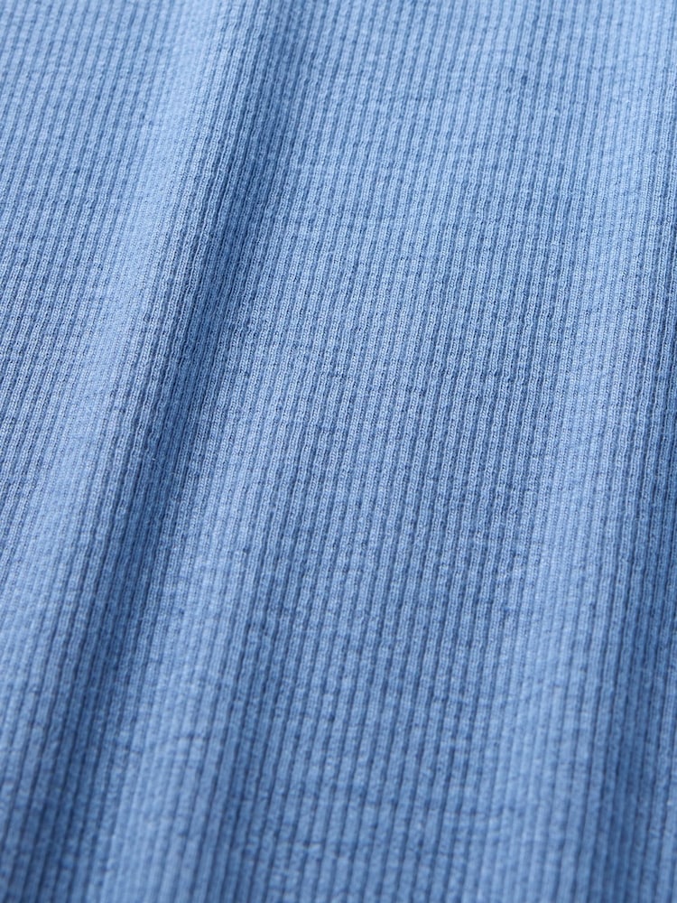 Blauw - Gap - Modern geribbeld cropped T-shirt van katoen-modal met korte mouwen - Image 5 of 5