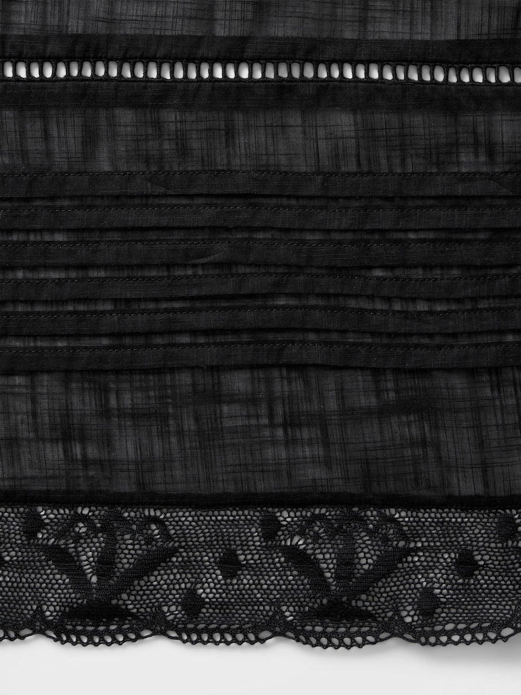 Gap Black Cotton Crochet V-Neck Lace Midi Dress - Image 4 of 4 Gap Black Cotton Crochet V-Neck Lace Midi Dress - Image 4 of 4